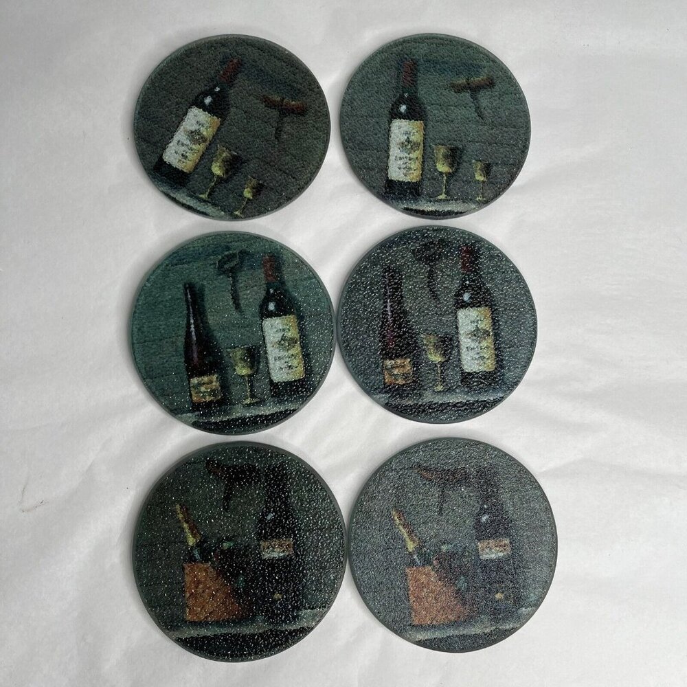 Pomerant Tuscan Cellars Wine 6pc. Glass‎ Coaster Set